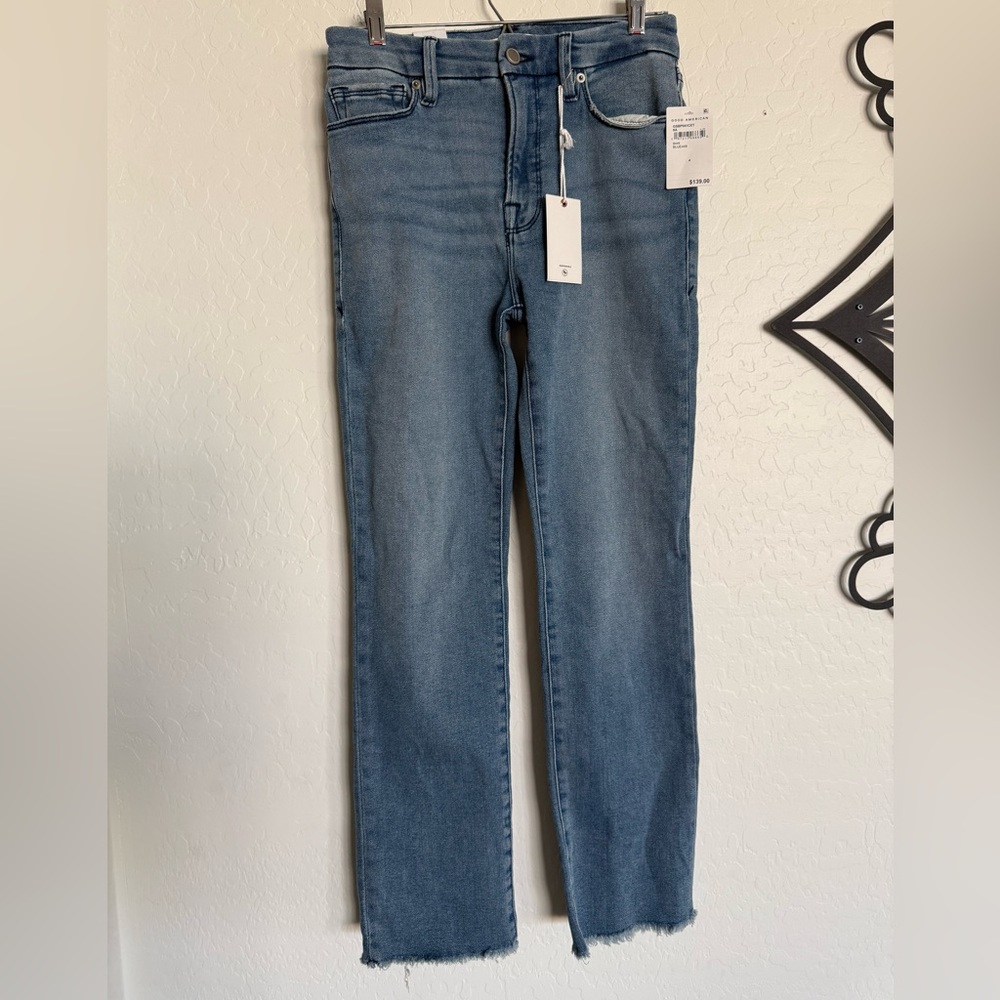 GOOD AMERICAN Good Legs Straight Split Pocket Women's Jeans - NEW - 27 - Picture 4 of 12